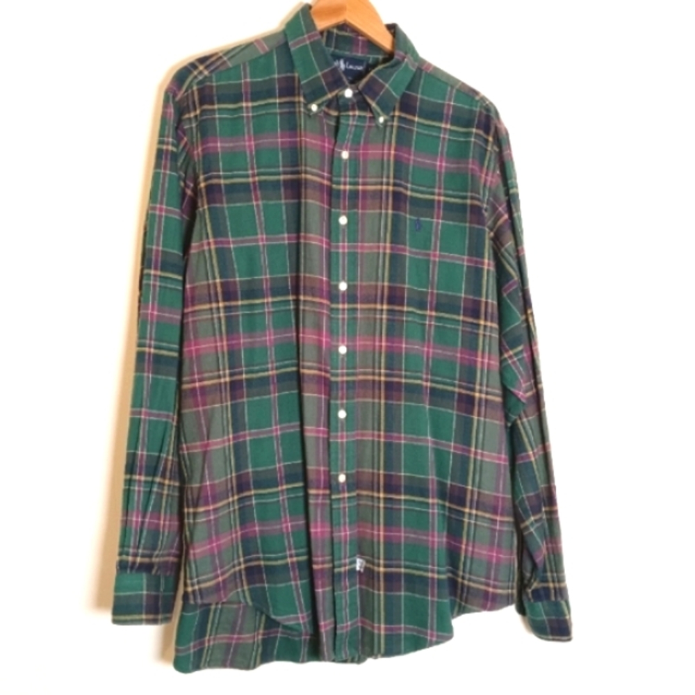 Polo Ralph Lauren Vintage Mens Plaid Flannel Size XL